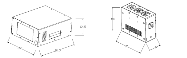 XL90系列UVLED線光源外形尺寸 XL90系列UVLED線光源外形尺寸